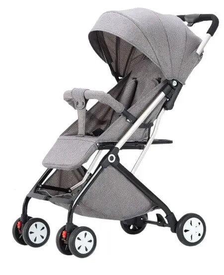 Lightweight Compact Baby Stroller Pram in Black and Grey β Foldable Travel Design